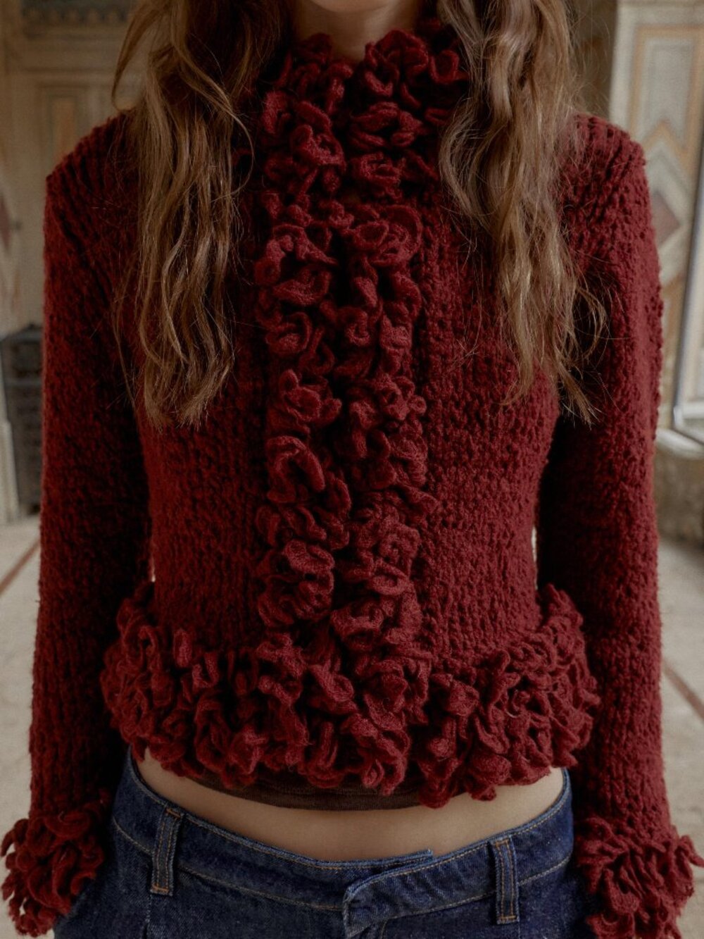 Zara fringe trim cardigan glam rock star gf style